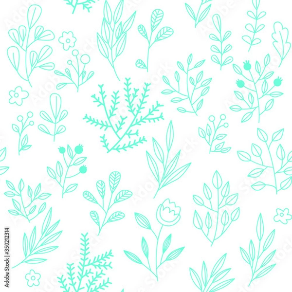Obraz Texture with flowers and plants. Floral ornament. Original flowers pattern.