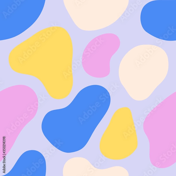 Fototapeta Seamless round stone pattern. Abstract colorful background with organic shapes.