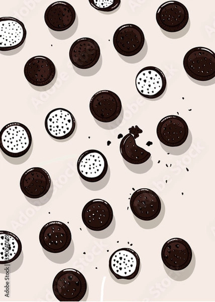 Obraz Illustration vector background, Brown oreo 
