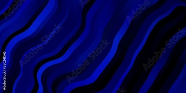 Fototapeta Dark BLUE vector backdrop with curves. Colorful illustration in circular style with lines. Pattern for commercials, ads.