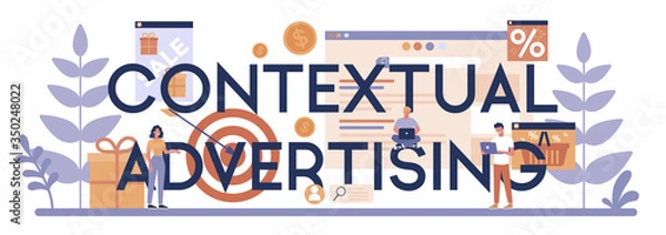 Fototapeta Contextual advertsing and targeting typographic header concept.