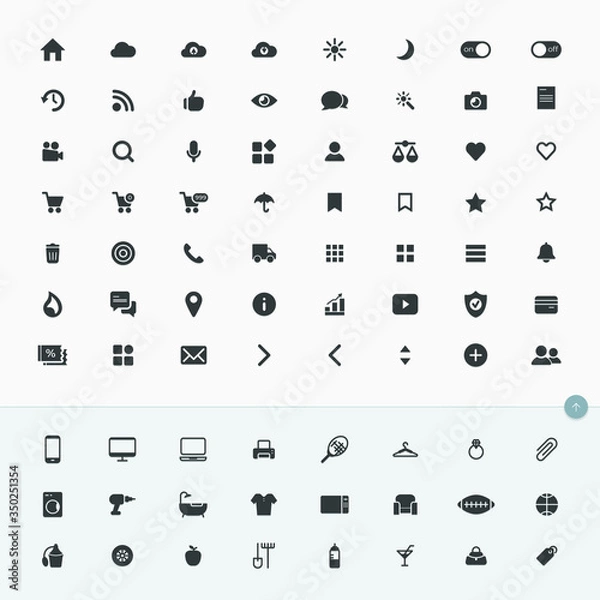 Obraz Web, application icon vector set. E-commerce or internet shop.
