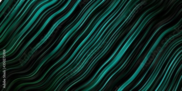 Fototapeta Dark Green vector background with curves. Colorful abstract illustration with gradient curves. Pattern for websites, landing pages.