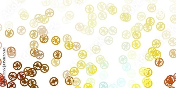 Fototapeta Light blue, yellow vector template with flu signs.