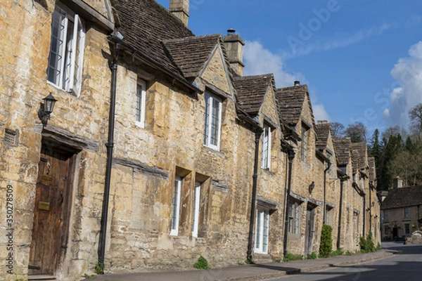 Obraz stone houses with dark roofs of a small english town