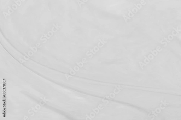 Obraz White cloth background abstract with soft waves.
