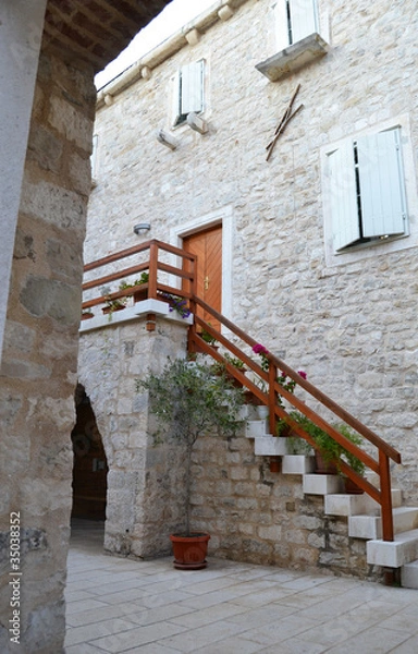 Fototapeta Exterior of home inside the Diocletian Palace, Split