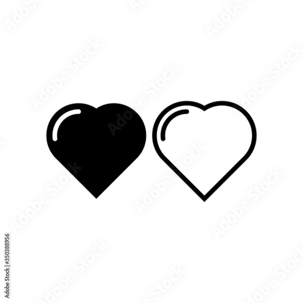 Fototapeta heart line icon, outline and solid vector love logo, linear pictogram isolated on white, pixel perfect illustration