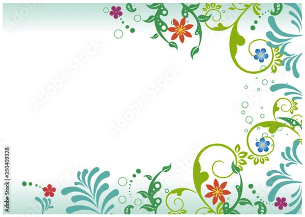 Fototapeta 葉と花_フレーム