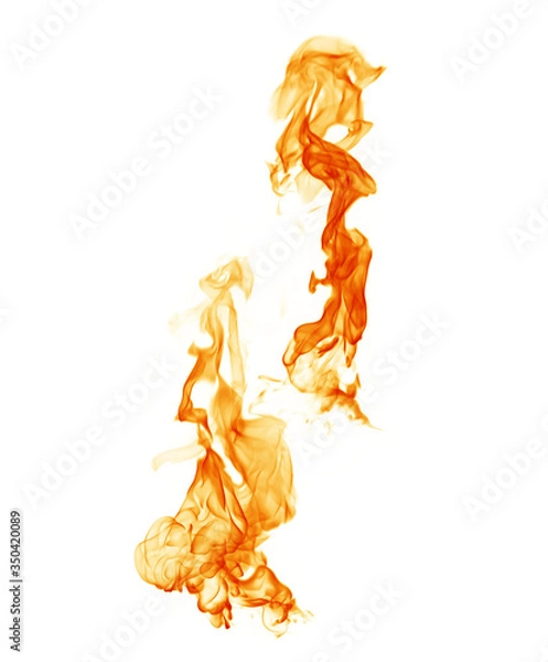 Fototapeta Fire on a white background