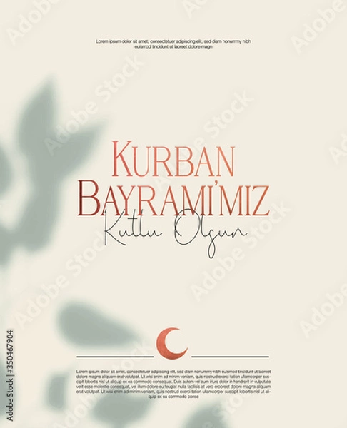 Fototapeta a message saying 'happy ramadan feast' to celebrate the feast of Muslims and a small crescent to symbolize islam