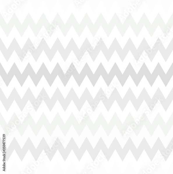 Fototapeta Seamless abstract white zig zig pattern. Neutral geometric gradient ornament. White and gray colors of a modern stylish background for wallpaper, posters, wrapping paper, textile. Vector illustration