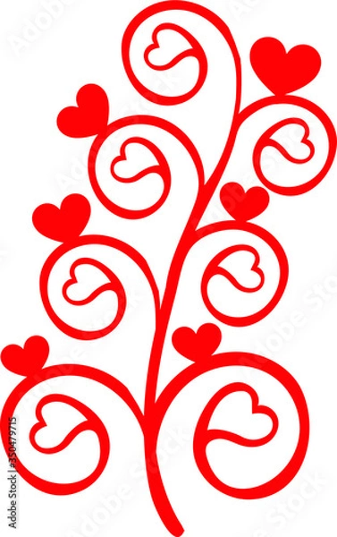 Fototapeta 
The heart symbol is in the tree. On a white background