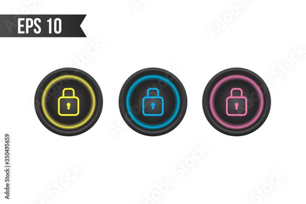 Fototapeta login button icon / padlock button for websites / applications