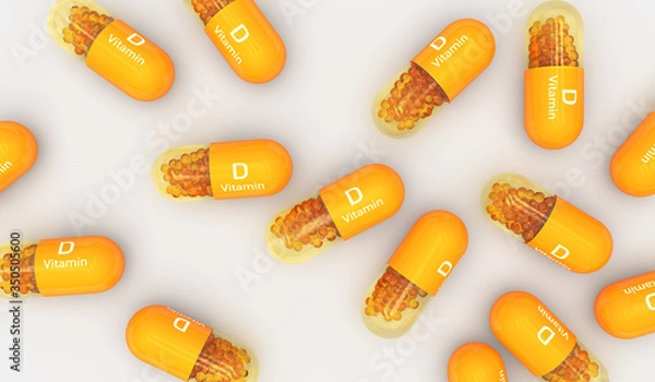 Obraz Vitamin D, Capsule, Illustration 3d