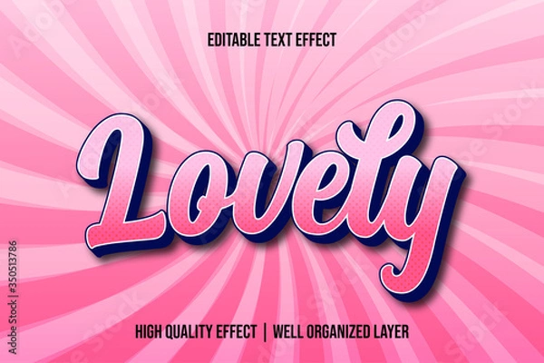Fototapeta Lovely Editable Text Effect Font Style