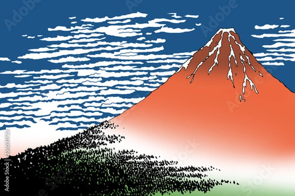 Obraz 版権切れ・有名絵画の模写・赤富士