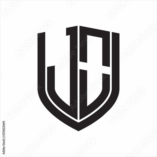 Fototapeta JO Logo monogram with emblem shield design isolated on white background