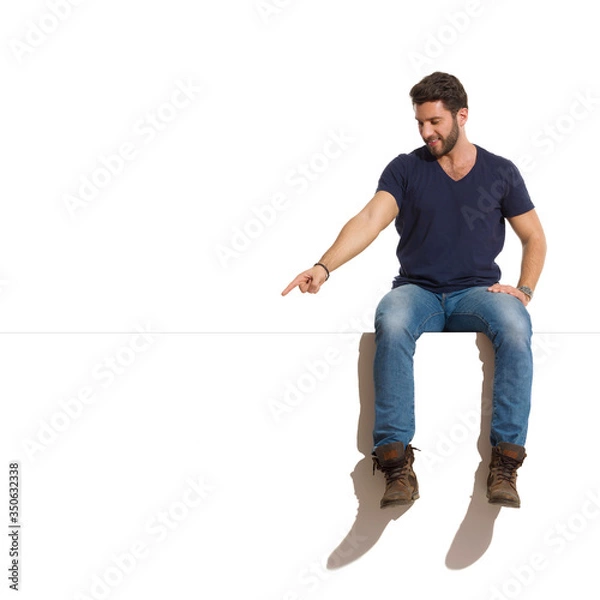 Obraz man sitting on the floor