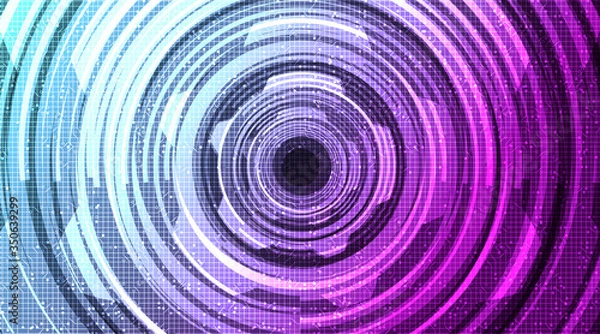 Fototapeta Purple Cyber Warp Technology Background,Hi-tech Digital and security Concept design,Free Space For text in put,Vector illustration.