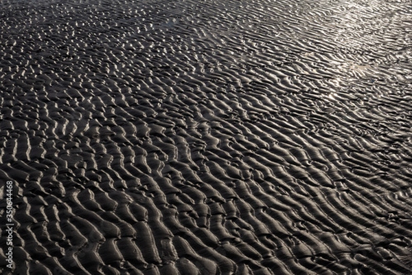 Obraz Patterns of sand on the beach during ebb tide