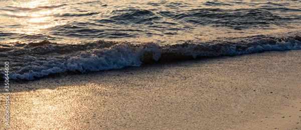 Obraz Gentle surf closeup in the sunset