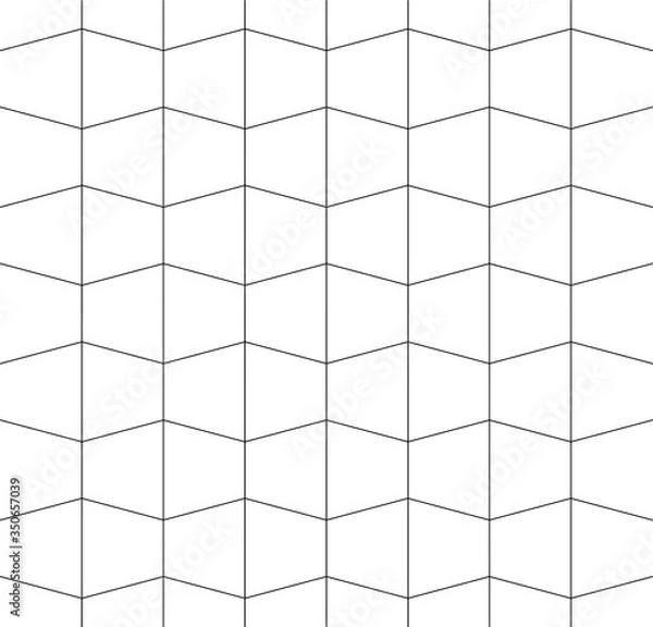 Fototapeta Black and white background design. Cube pattern. Vector illustration.Repeating geometric tiles with rhombuses.