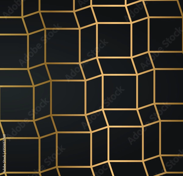 Fototapeta Black and white background design. Cube pattern. Vector illustration.Repeating geometric tiles with rhombuses.