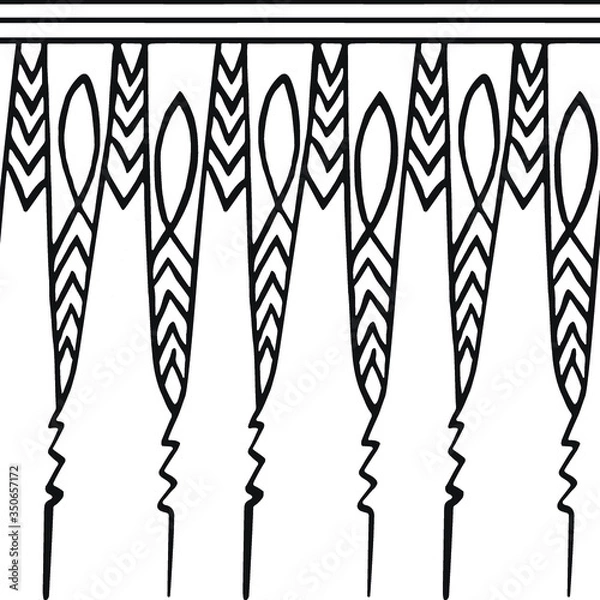 Fototapeta Abstract autumn seamless pattern with trees. Vector background for various surface.