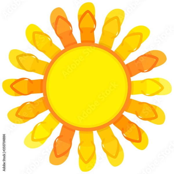Fototapeta Flip flops with sun concept.Vector illustration of flip flops with summer sunlight concept.