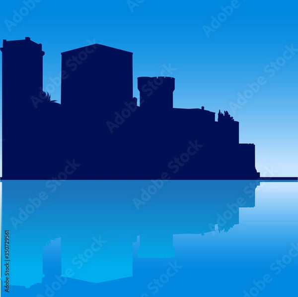Fototapeta Mandelieu-la Napoule Castle. Vector illustration