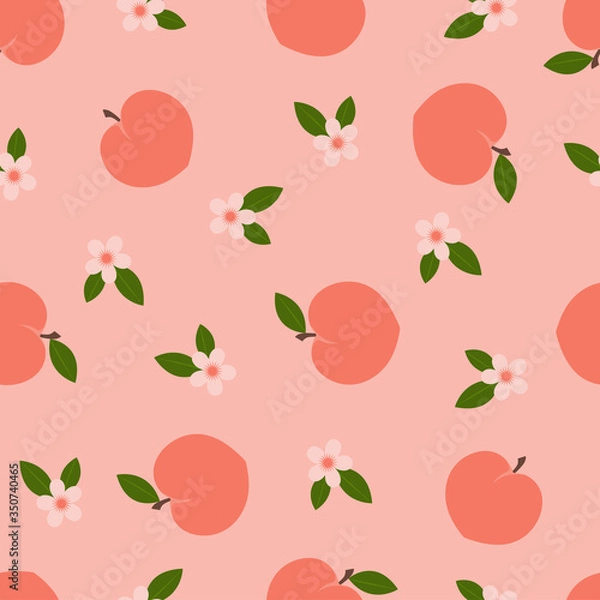 Fototapeta Peach. Colored Seamless Vector Patterns 