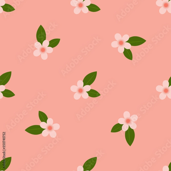 Fototapeta Peach Blossom. Colored Seamless Vector Patterns