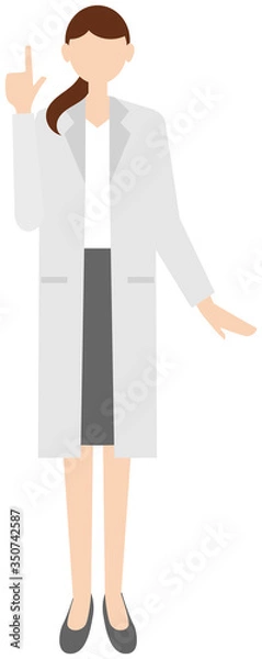 Fototapeta Vector image of a female doctor in in the white coat
