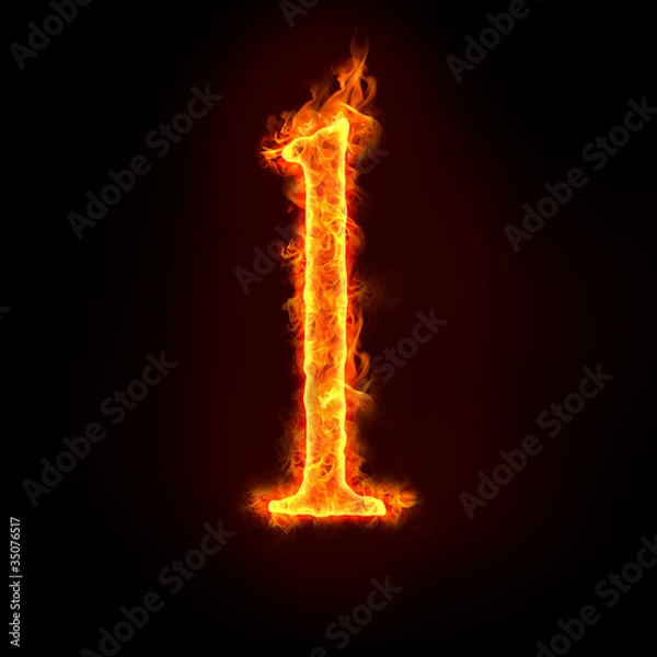 Obraz fire alphabets, small letter l