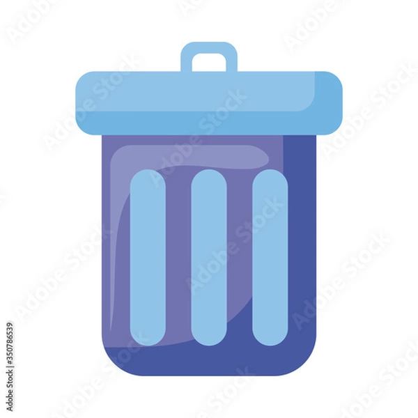 Fototapeta Isolated trash flat style icon vector design