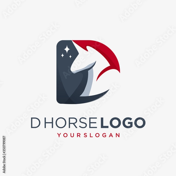 Fototapeta d horse logo animal letter