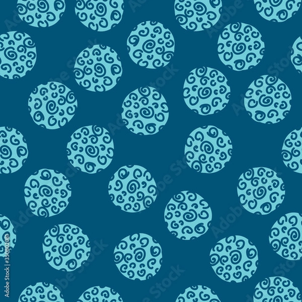 Fototapeta Vector hand drawn dodled polka dots. Seamless repeat