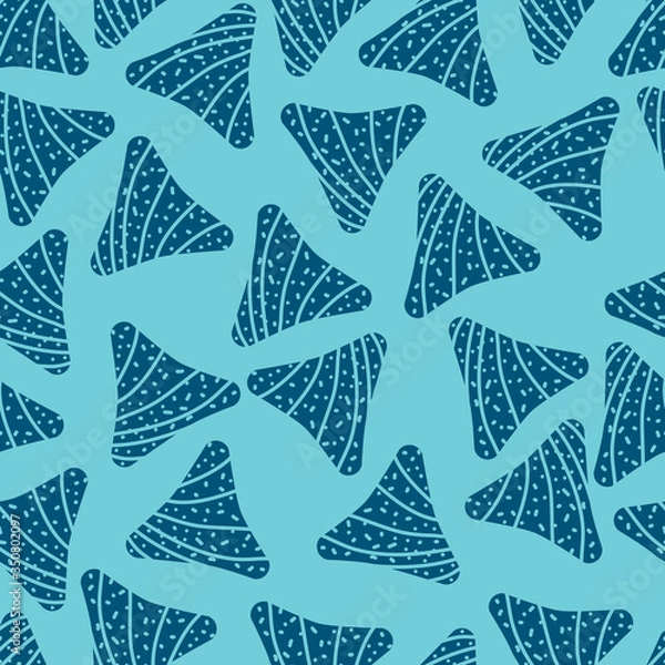 Fototapeta Vector seamless pattern with hand drawn doodle triangles.