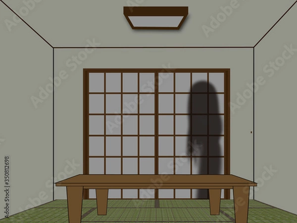 Fototapeta 和室に潜む女性の影