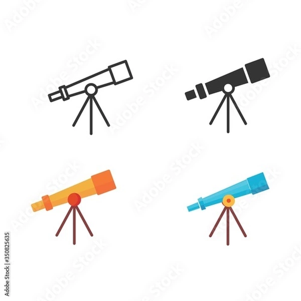Obraz telescope icon vector illustration sign