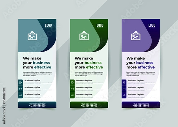 Fototapeta Business roll up set, standee banner template