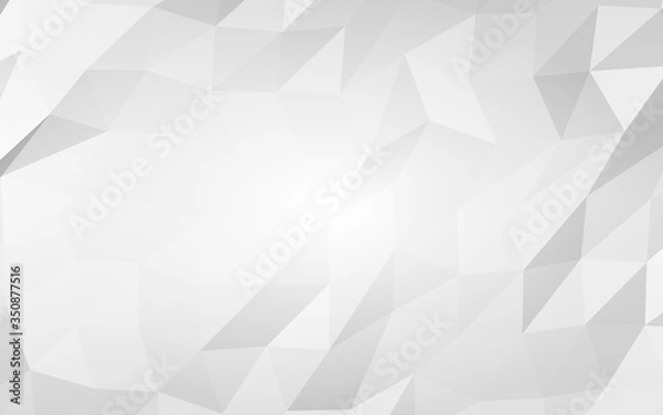 Fototapeta White abstract background. Lowpoly backdrop. Crumpled paper. 3D illustration
