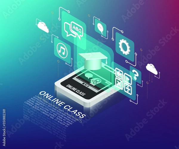 Fototapeta 3D Tablet online class