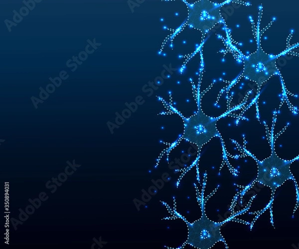 Obraz neuron, star, polygon, blue b-ground 4