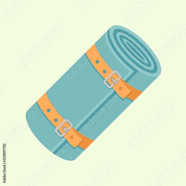 Obraz Tourist mat flat vector illustration.