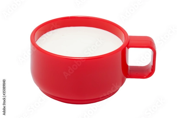 Obraz Red cup with kefir