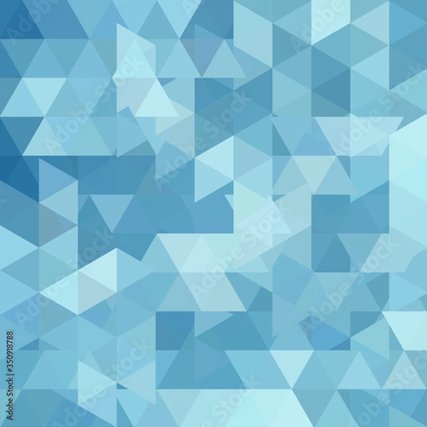 Fototapeta Background of blue geometric shapes. Abstract triangle geometrical background. Mosaic pattern. Vector EPS 10. Vector illustration