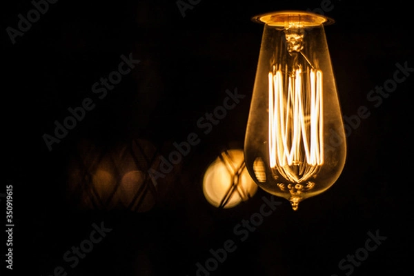Fototapeta light bulb on a black