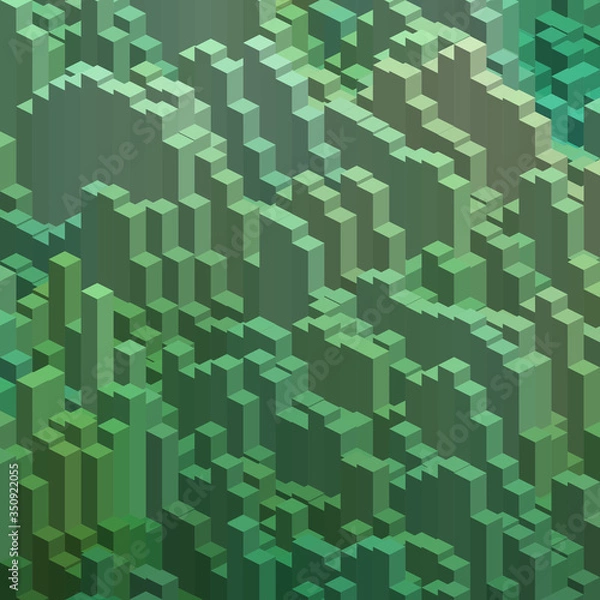 Fototapeta Abstract background with green cube decoration. Vector illustration